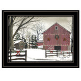 Christmas Barn 2 Black Framed Print Wall Art